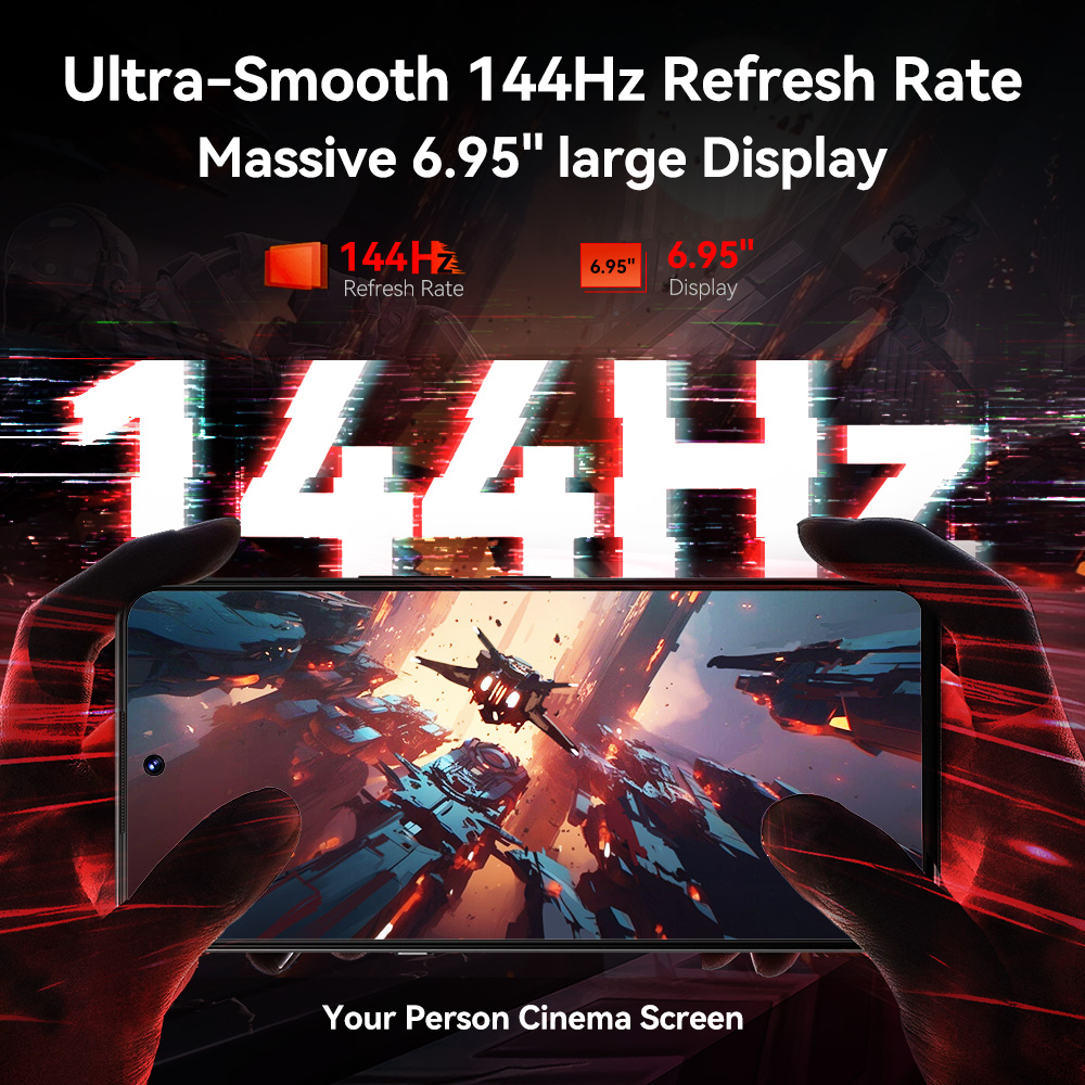 [Światowa premiera] CUBOT MAX 5, smartfon z systemem Android 5G, wymiar 8200, duży ekran 6,95" 144 Hz, 24 + 256 GB, telefon do gier, dodanie do koszyka