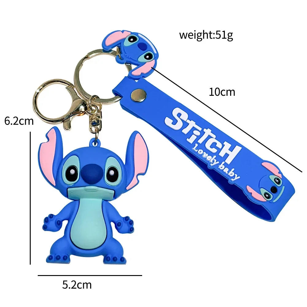 ขายส่งอะนิเมะ Disney พวงกุญแจ Mickey Mouse Minnie Lilo & Stitch ใหม่การ์ตูนพวงกุญแจ Key CHAIN จี้รถของเล่นเด็กของขวัญ