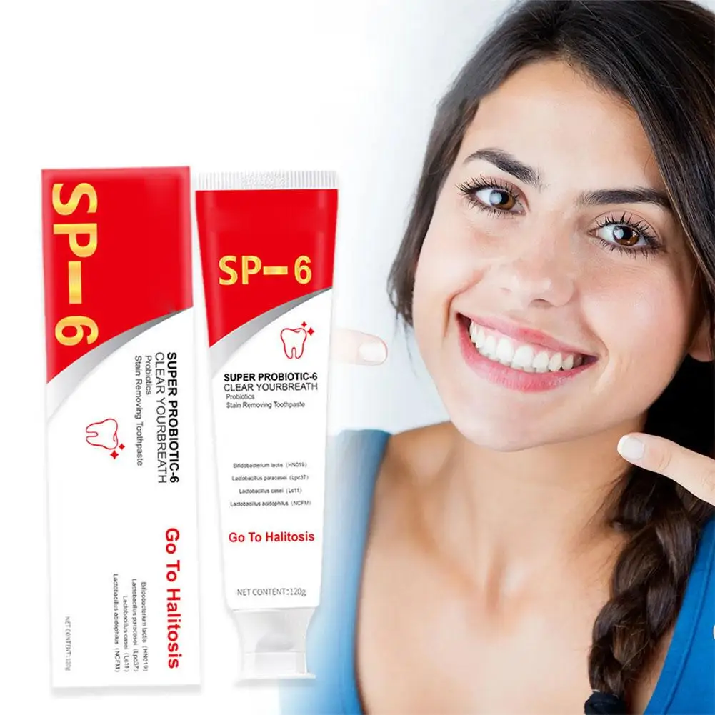 SP 6 Probiotic Brightening Toothpaste Oral Care Of Refreshing Breath With Toothpaste And Probiotics Teeth Whitening 120g