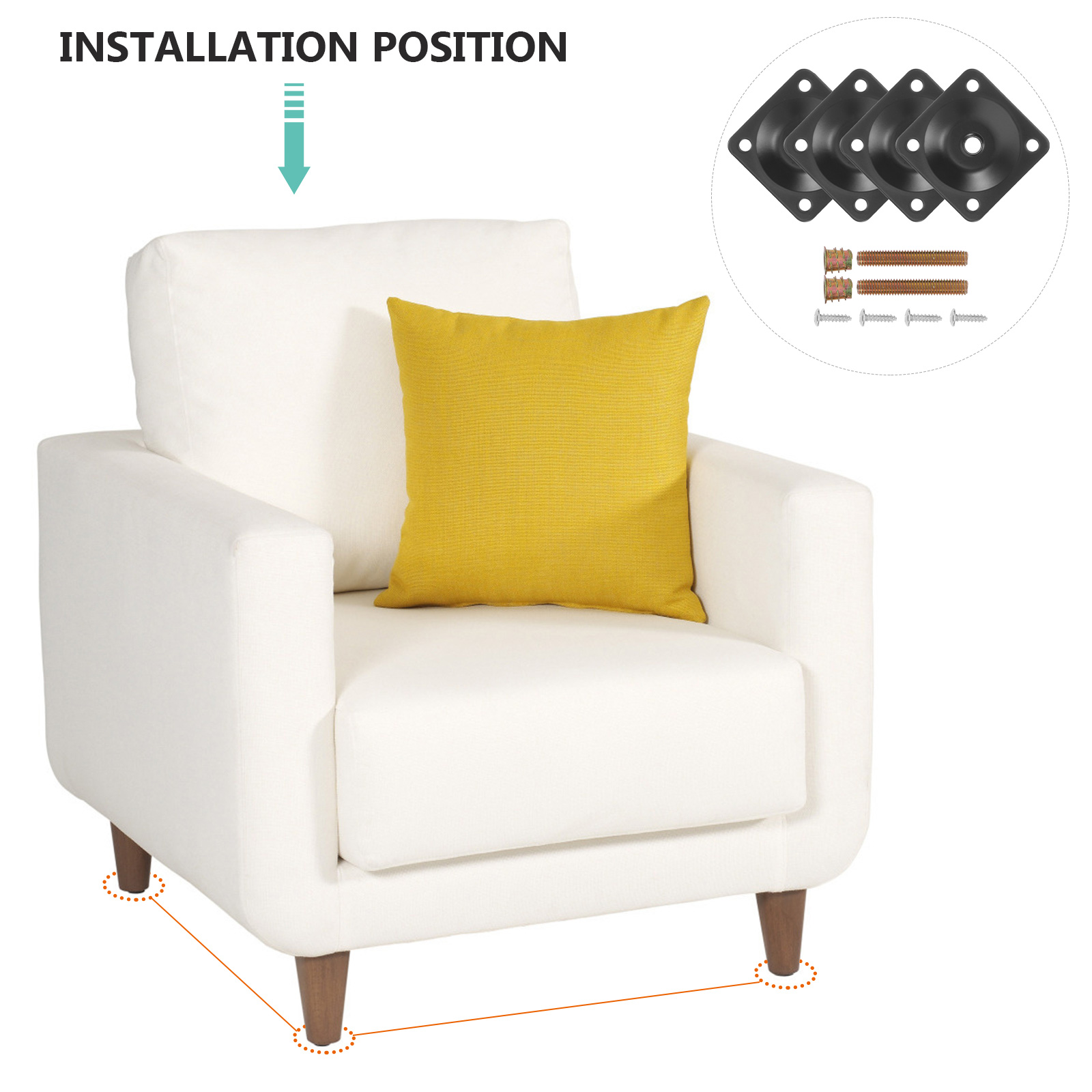 Montageplatten für Möbelbeine, Befestigungszubehör, Tischverbinderhalterungen, feste Beinbefestigungsplatten für Sofa, Couch, Schreibtischbeine