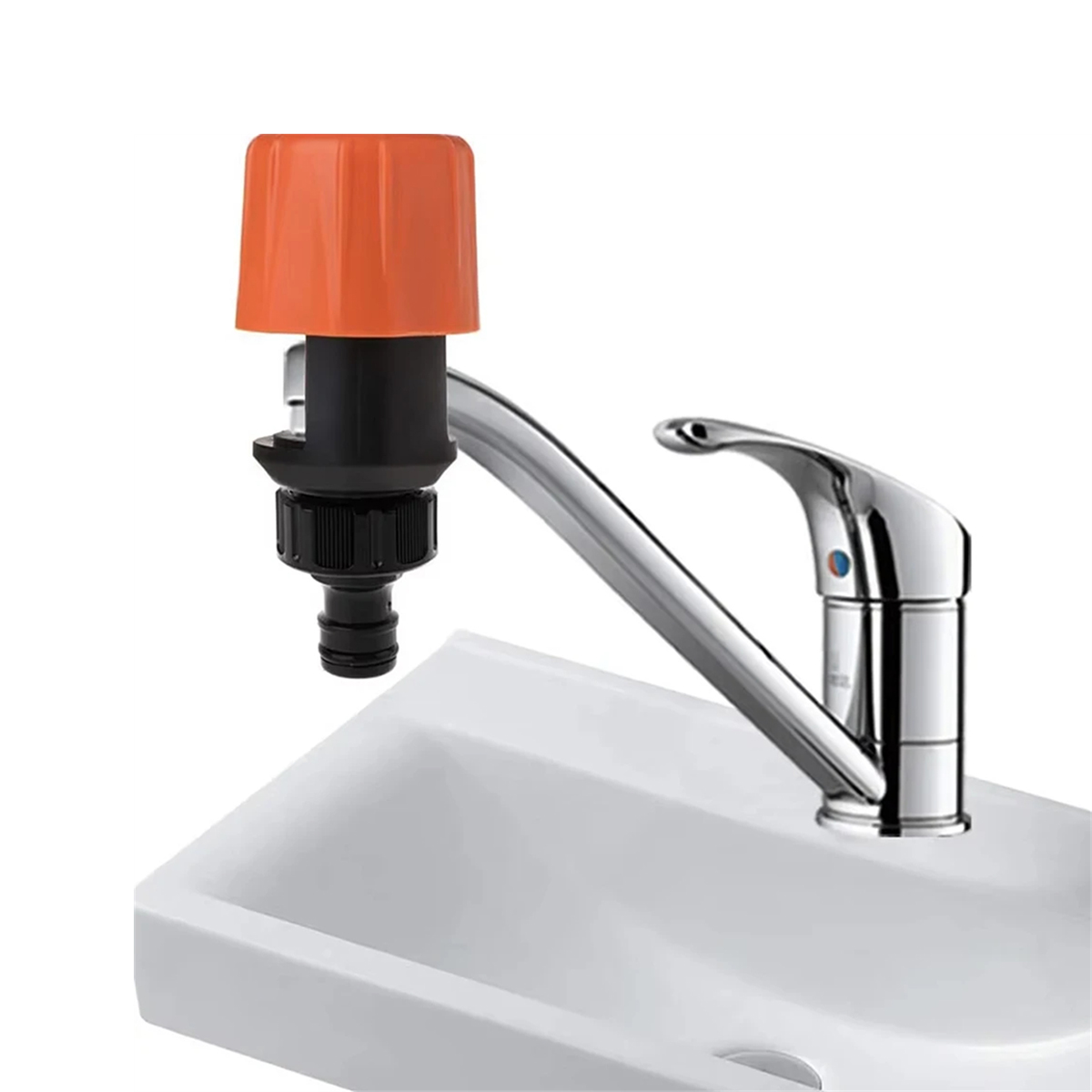 Robinet mitigeur d'eau chaude/froide pour lavabo de cuisine, salle de bains, robinet de Conversion en plastique, connecteur réutilisable, connexion rapide/Type de mamelon 1 pièce