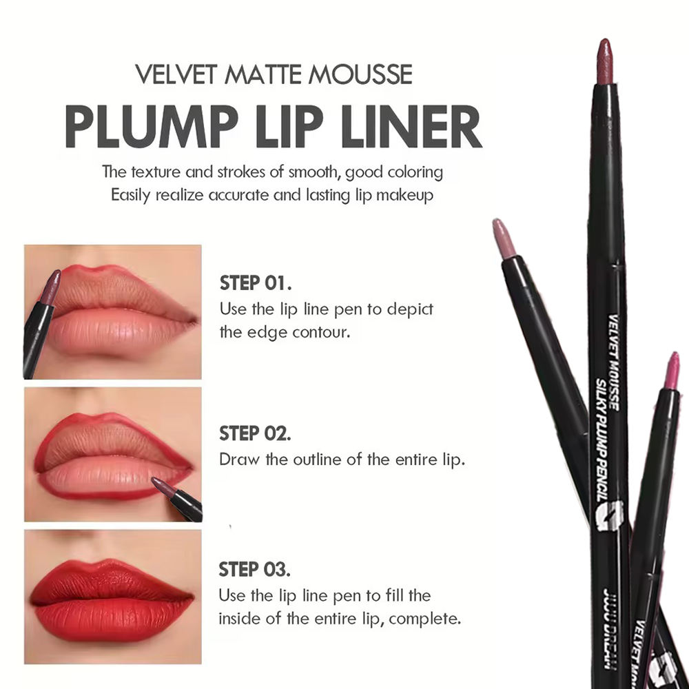 Waterproof Matte Lip Liner Pencil, 5 Colors,Long-Lasting,Smudge-Proof,Lip Contour & Highlight,Safe for All Skin Types,Unisex Use