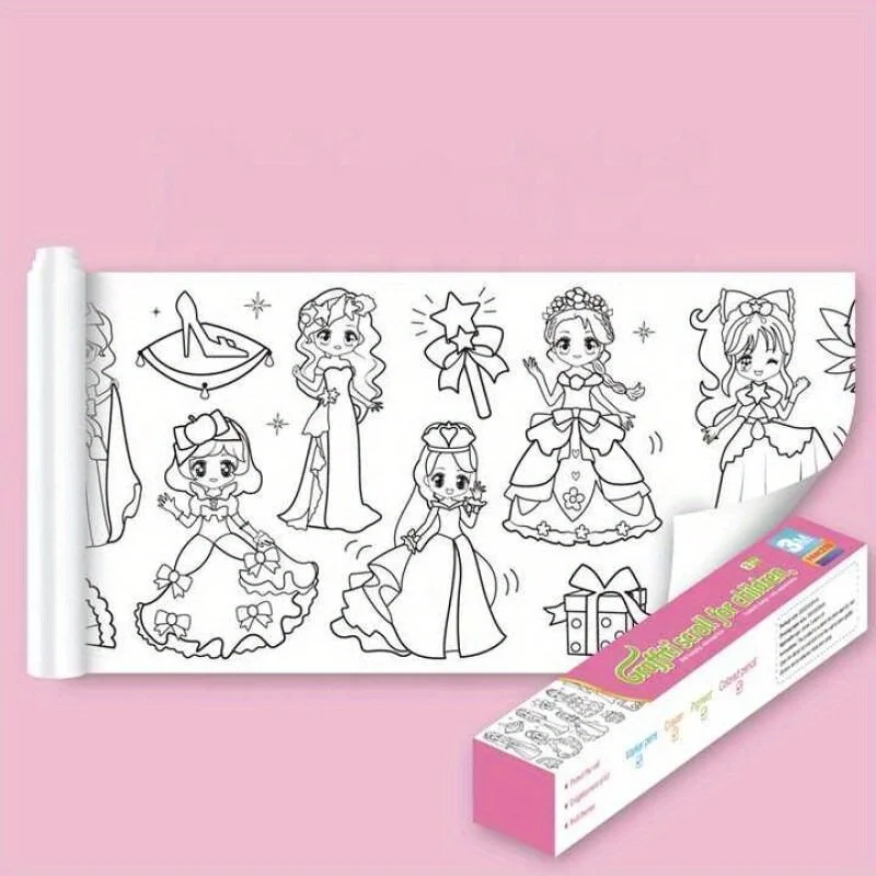 Dinosaur children Graffiti Picture Scroll Coloring Picture Scroll Three Meter Long Pattern non ripetuto non sporco Wall
