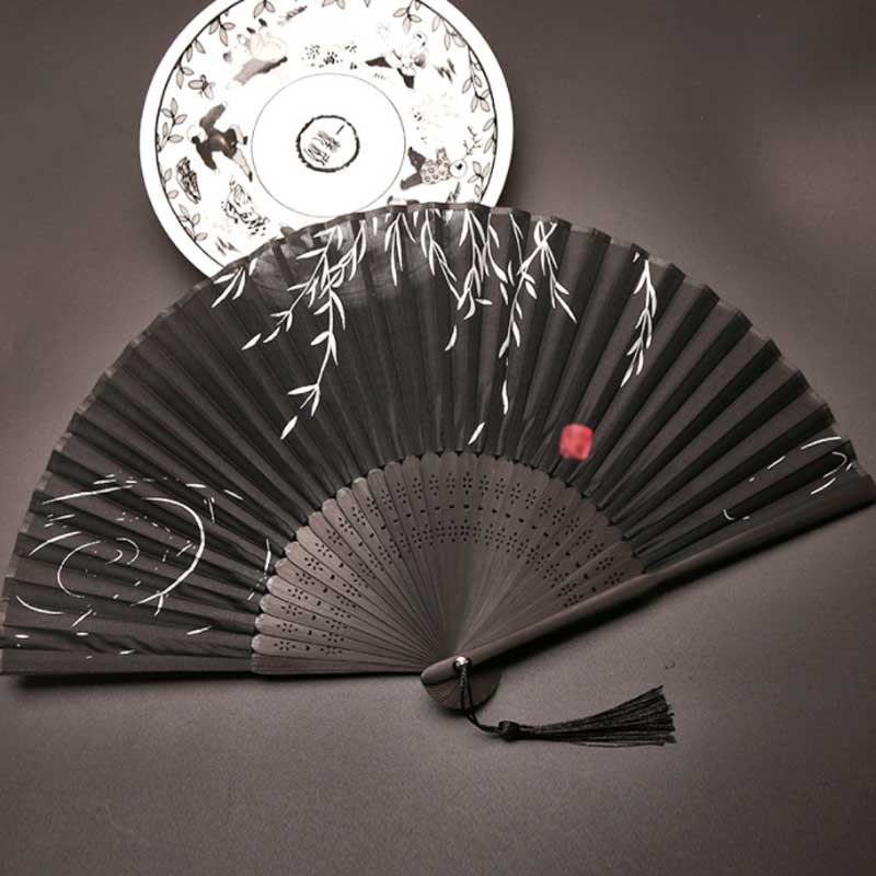 DIY Folding Fan Bamboo Fan, Handmade Painting Folding Fan, Wedding Gift, Chinese Style, Student Gift Fan, Ancient Style