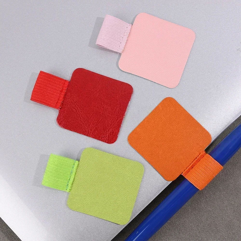 6-1 pz Portapenne Portapenne Pad autoadesivo in pelle PU per stilo Matita Libri Notebook Anti-perso Anti-caduta Passanti elastici