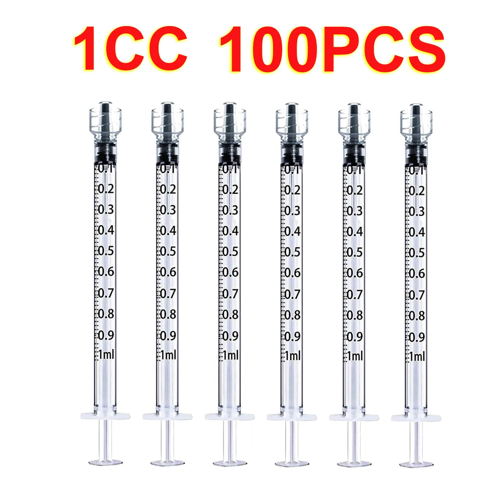 Laboratory Dedicated 100Pcs 1ml 1cc Luer Lock Syringe Sterilized Individual Packaging Injector Glue Dispener for Sampler,Lab