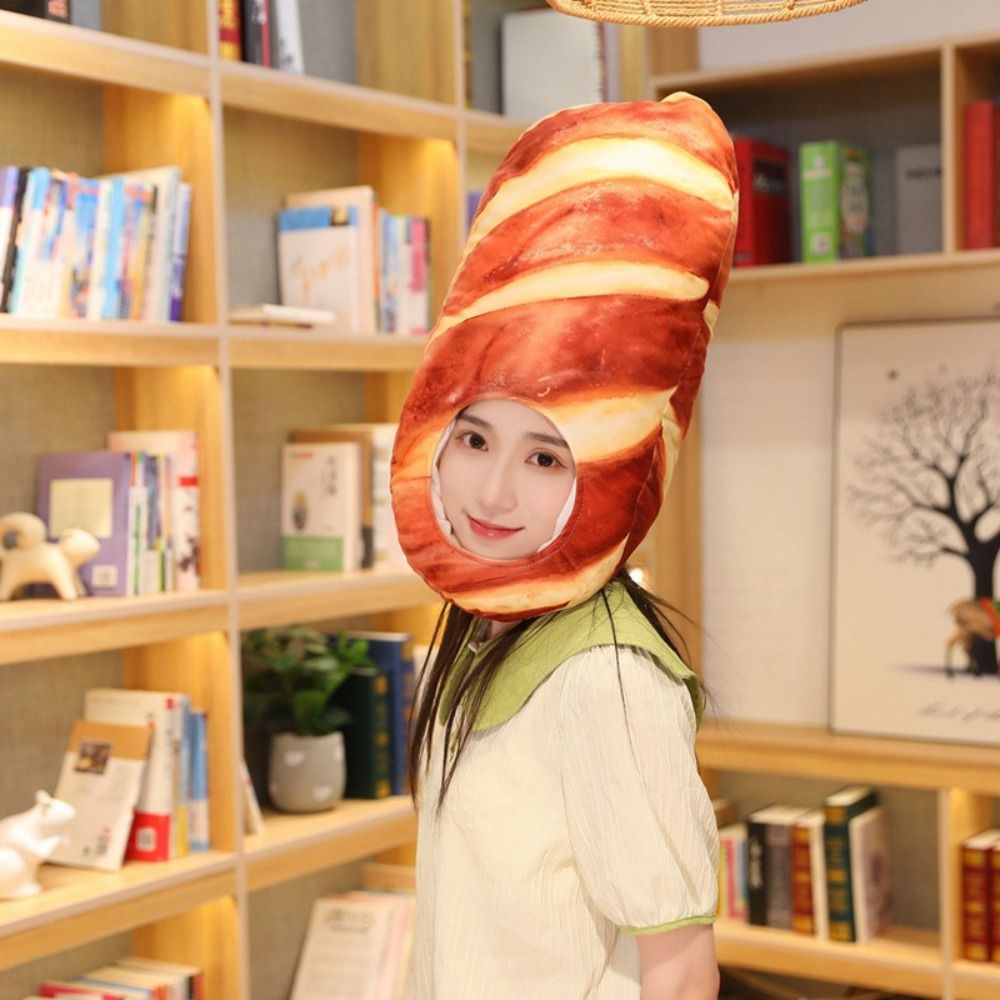 Creative Plush Funny Toast หมวกนุ่มน่ารักขนมปังหมวก Photo Props Plush Toast หมวกปาร์ตี้