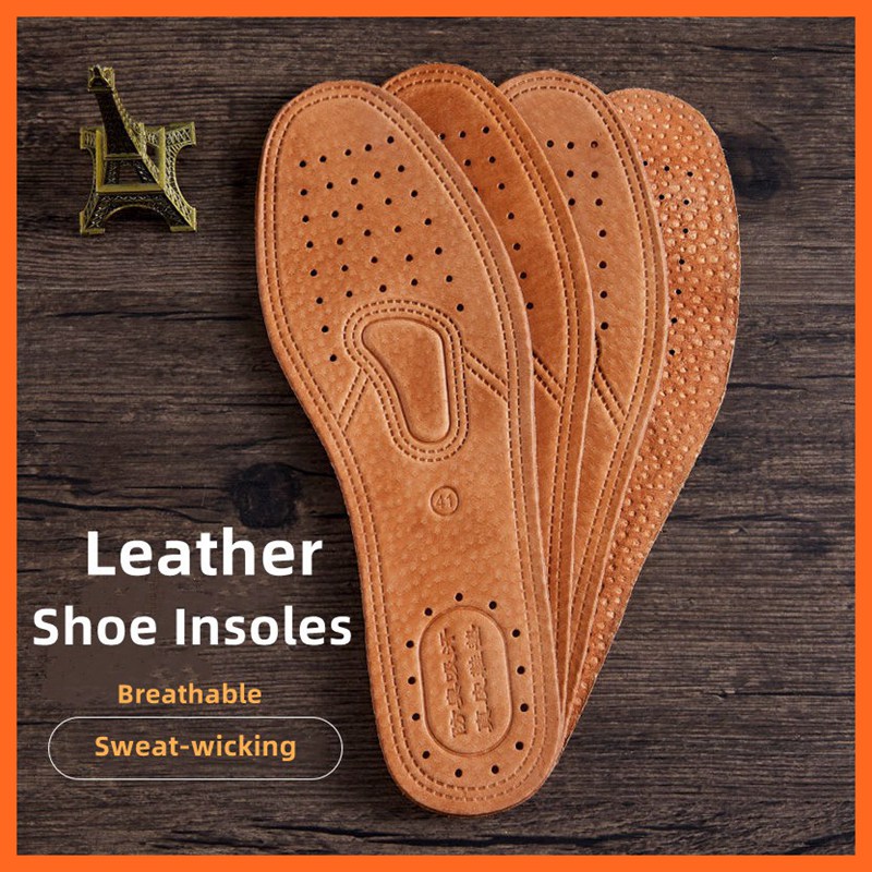 1 Pair Comfortable Deodorant Casual Leather Insole Cowhide Insoles for Shoes Men Feet Quality Genuine Leather Flats Shoe Sole
