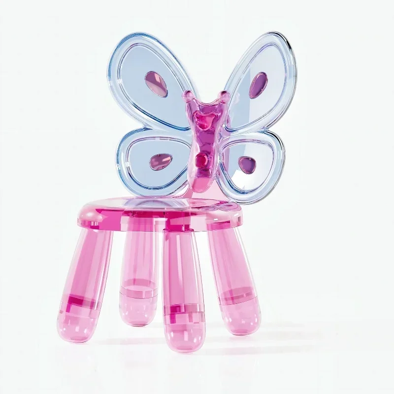 Cadeira alta para bebês com design de borboleta, presente perfeito para o dia das crianças, móveis, cadeira de aprendizagem, cadeira princesa e banco, cadeiras de plástico