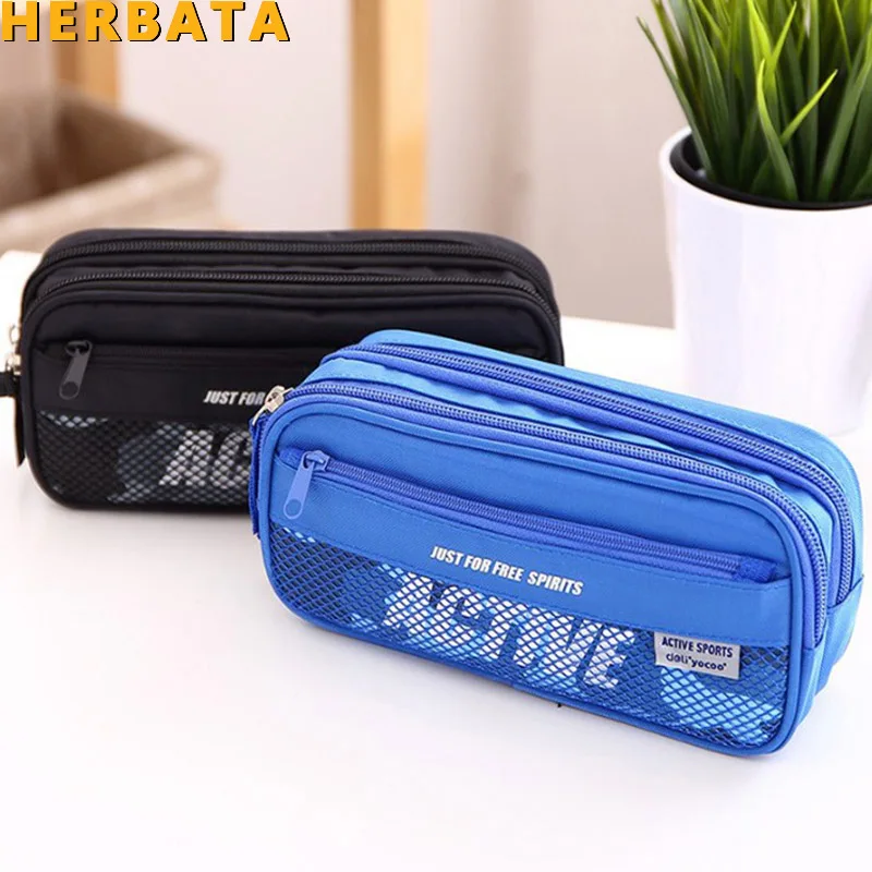 Estuche para lápices Oxford para niños: bolsa de almacenamiento escolar multicapa duradera para estudiantes