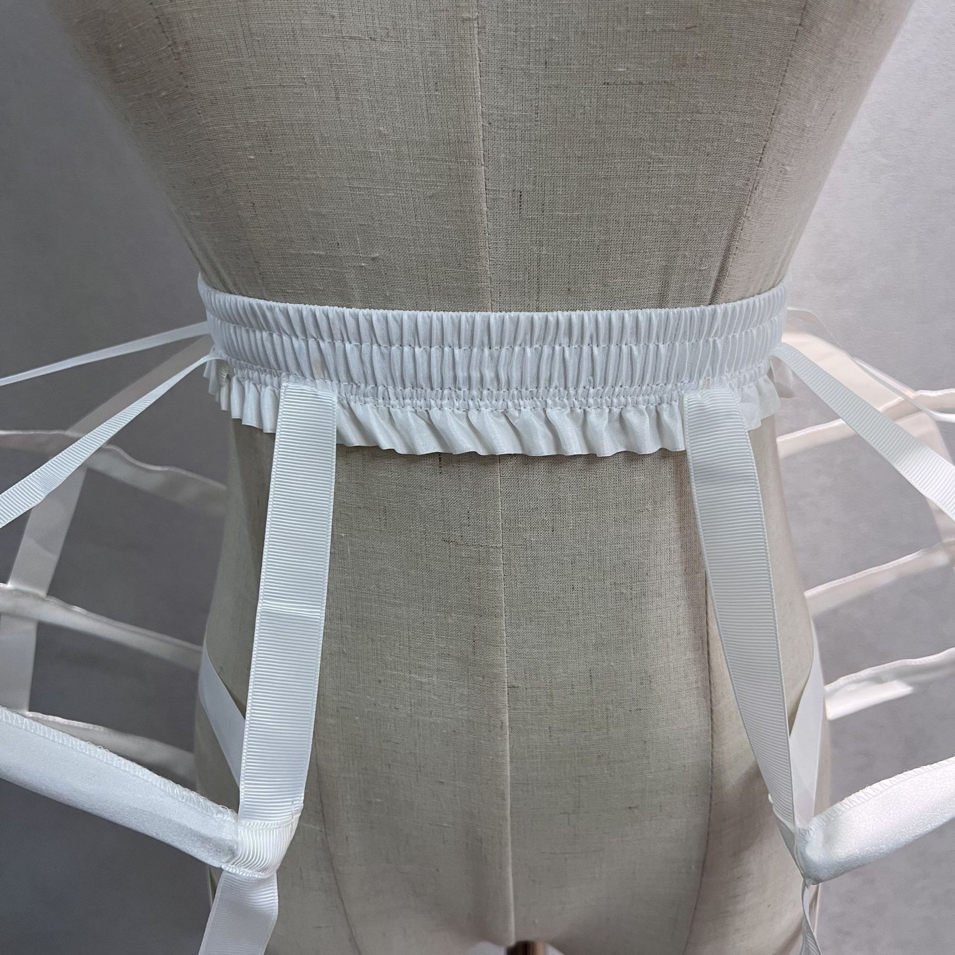 Wedding Bridal Crinoline Underskirt Women Girls elastico in vita regolabile Pannier sottoveste 3 gonna a gabbia a cerchio