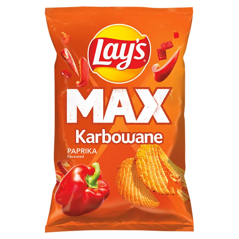 Lay's Max Chipsy ziemniaczane karbowane o smaku papryki 120 g