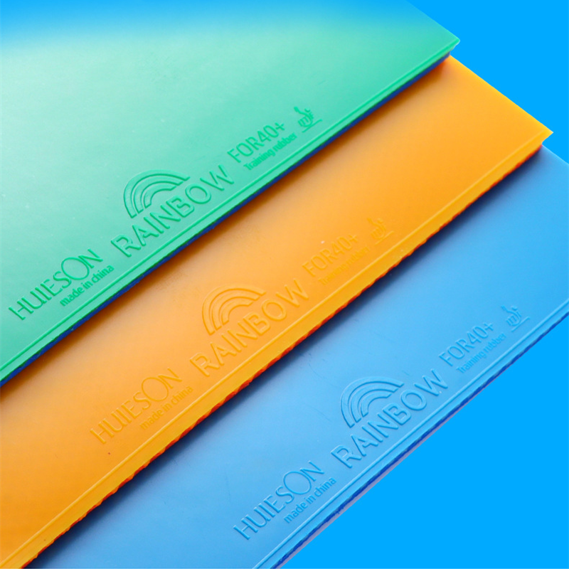 Huieson 5 สีที่มีสีสันปิงปองยางแผ่นสายรุ้ง 2.0 มม.สีเขียวสีฟ้าสีเหลืองสีม่วงสีชมพูปิงปองยางสําหรับการฝึกอบรม