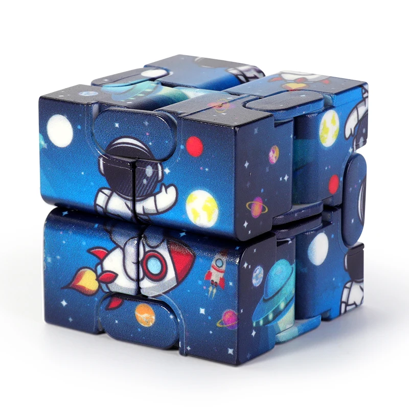 Cube Fidget de noël polyvalent et infini coloré, Cube de ciel étoilé coloré et ensemble de jouets à poignée Fidget