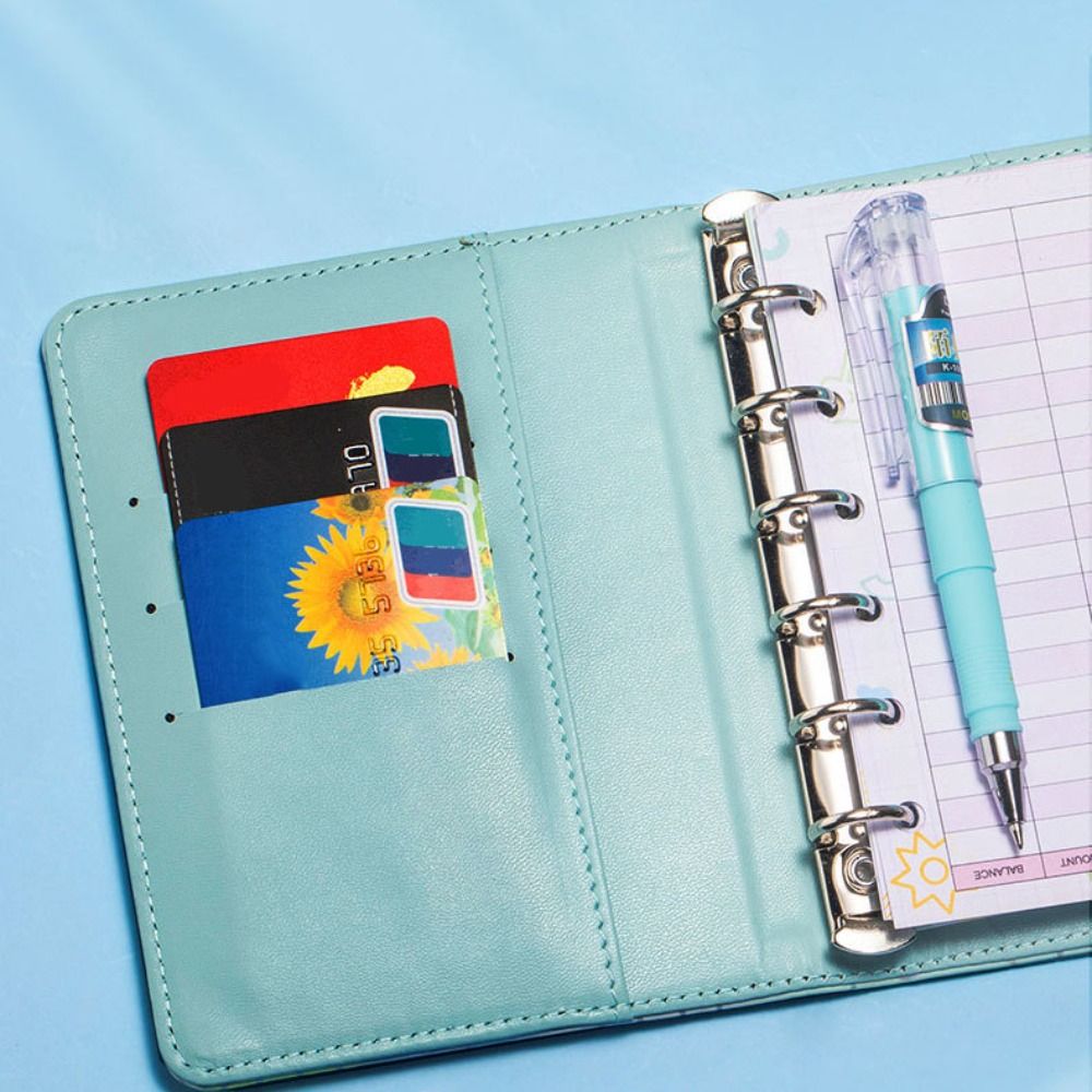 PU Leather Budget Binder Planner A7 Daily Weekly Money Savings Challenges Wallet Organizer Bill Holder Budget Planner Notebook