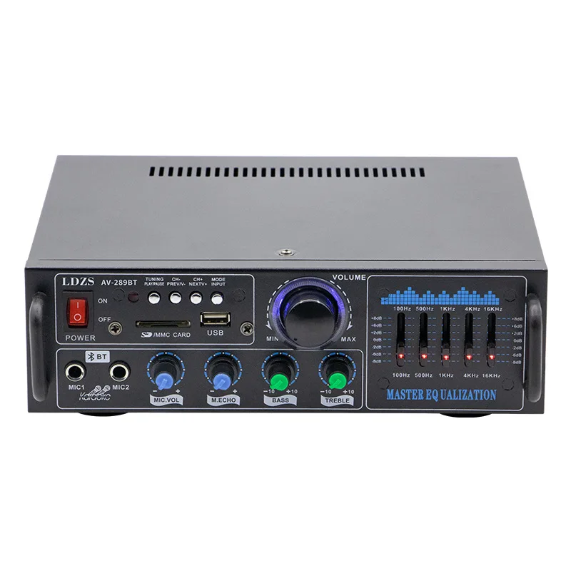 Amplificador de potência bluetooth de alta potência, unidade flash usb, amplificador de áudio de rádio, karaokê, sistema de endereço público
