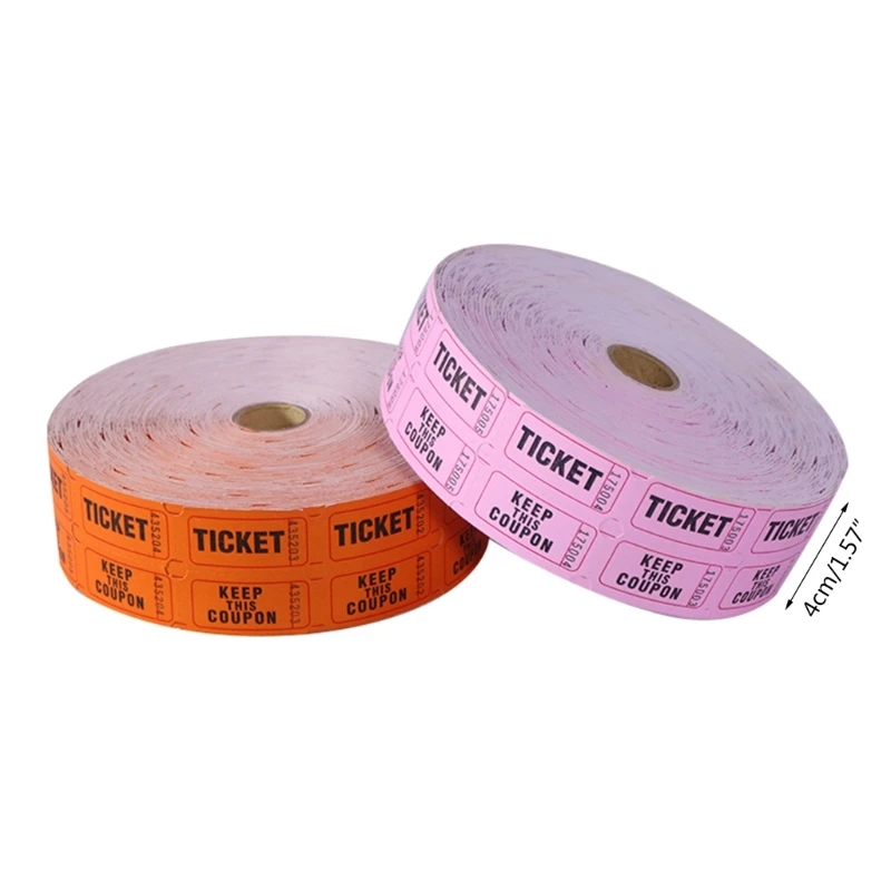 Rollo boletos individuales para eventos fiesta, premios, sorteos para recaudar fondos, carnaval