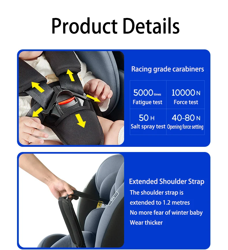 Sièges auto bébé pour sièges auto de sécurité enfant ECE R129 siège auto avec Isofix pour 0-12Y siège auto enfant Convertible 360 °   Giroir