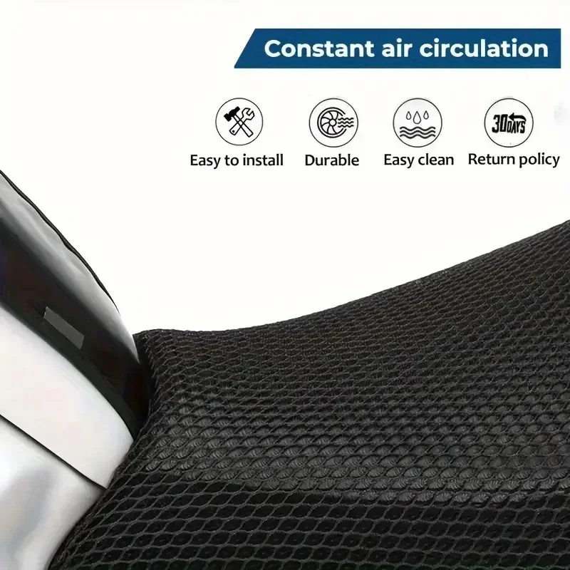 Coprisedile moto-rete traspirante spessa per scooter, moto, protezione solare cuscini per sedili moto in polietilene