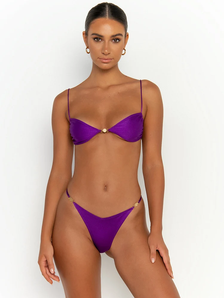 Sexy Bikini Micro string maillots de bain femmes Sexy maillot de bain Push Up Biquini brésilien solide maillot de bain Patchwork maillots de bain