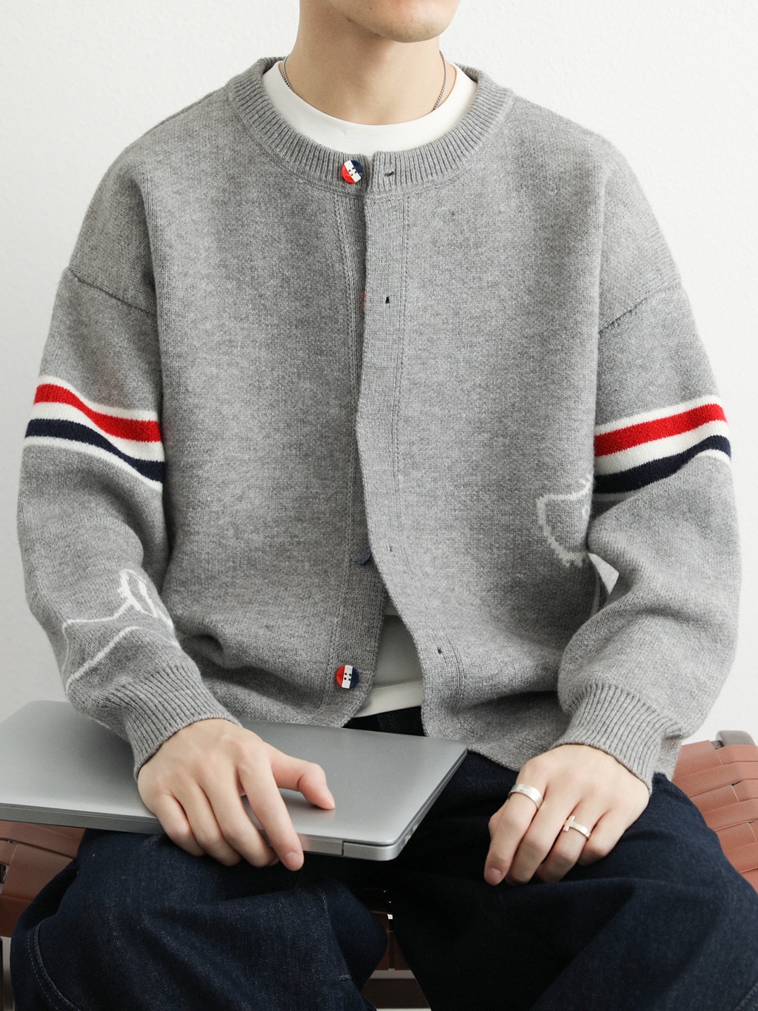 Cseta de Manga Longa Masculina com Gola Redonda Estilo Casual Primavera Outono Csa Base em Cores Bloqueadas Vestuário E...