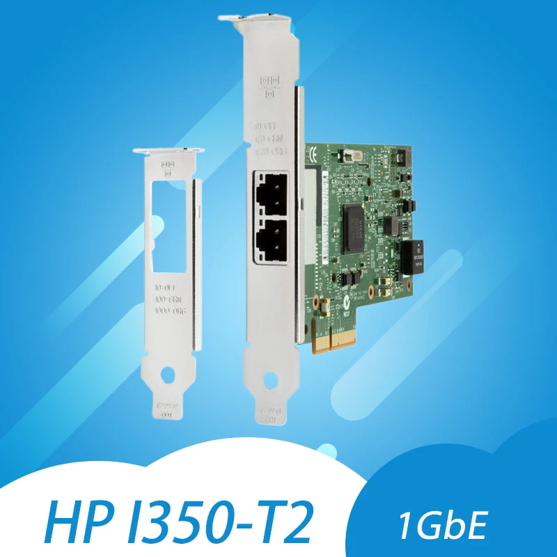 Сетевая карта HP NC360T 1 ГБ I350-T2 с серверным процессором Intel Ethernet Гигабитный сетевой адаптер I350T2V2BLK Чип с двумя портами RJ45 NIC