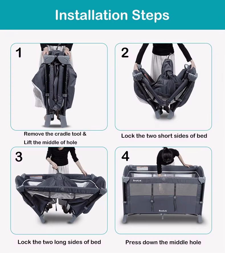 Mecedora plegable para cuna de bebé de viaje, cuna para niños de 0 a 6 años, litera, muebles de dormitorio, cuna para bebé