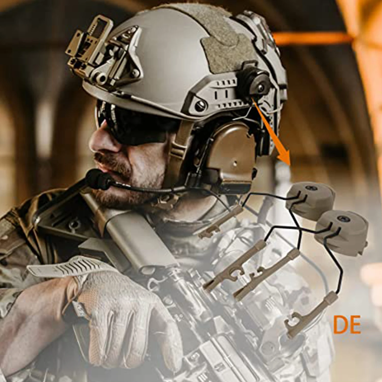 Tactical Headset Bracket Fast Ops Core  Helmet ARC Rail Adapter Comtac II Series for Headset Mount for Tactical Shooting