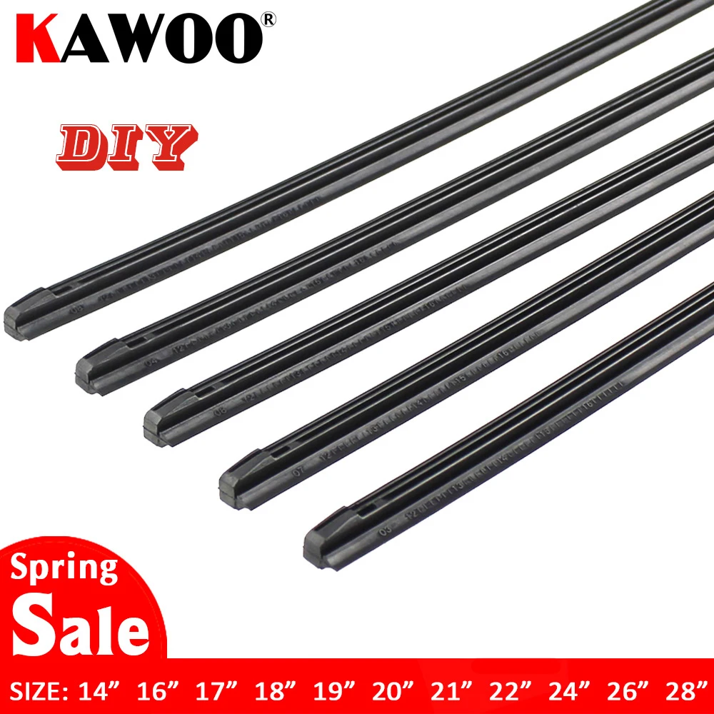 KAWOO-escobilla limpiaparabrisas con tira de goma para vehículo (recarga), 8mm, suave, 14 ", 16", 17 ", 18", 19", 20 ", 21", 22 ", 24", 26 ", 28", 1 Uds. Accesorios