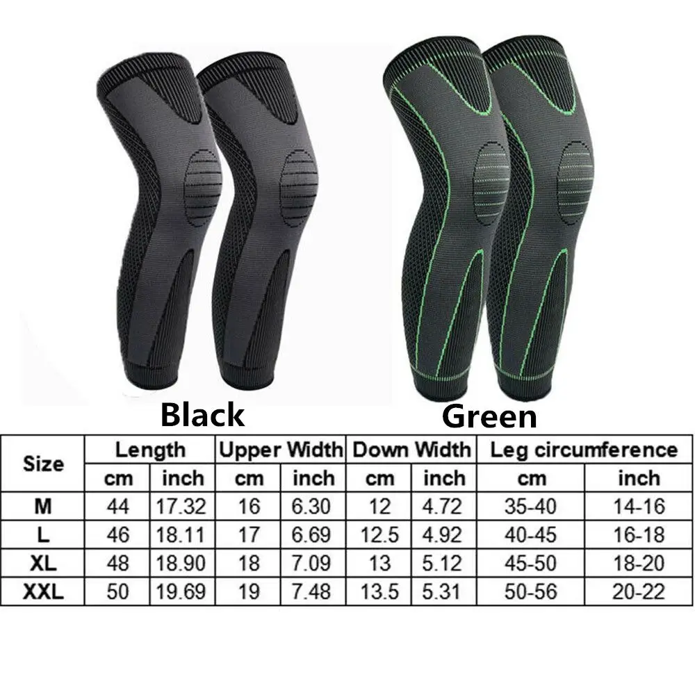 Ginocchiera di supporto per compressione, manica lunga per gambe lunghe, artrite, corsa, palestra, sport, ginocchiere