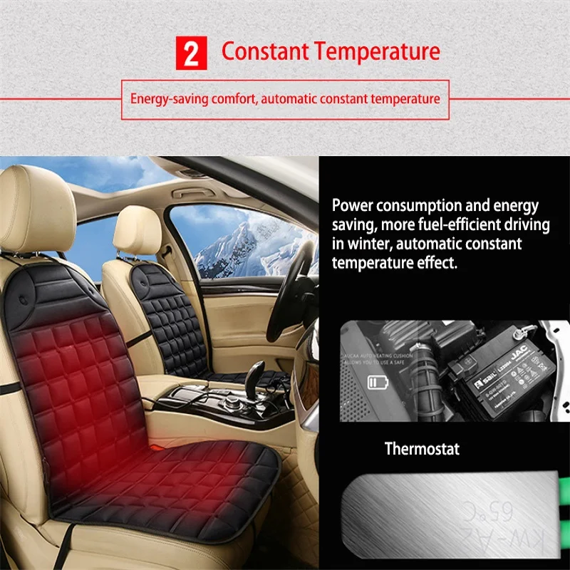 Asientos calefactables de coche de 12V, calentador de asiento de invierno, fundas de cojines calefactores para asiento de coche, asiento calefactable eléctrico, cojines de invierno con estilo para coche