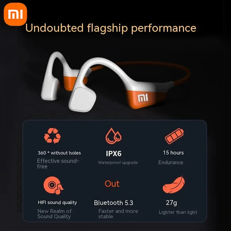Xiaomi i18pro-auriculares inalámbricos de conducción ósea, compatibles con Bluetooth, TWS, con micrófono, para deportes de natación