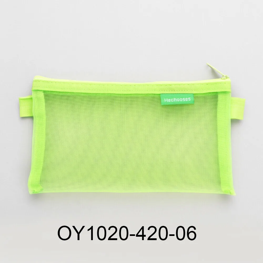 1pc borsa in rete di nylon trasparente visibile borsa per esami di cancelleria per studenti borsa di stoccaggio con cerniera forniture per studio portatili semplici di grande capacità