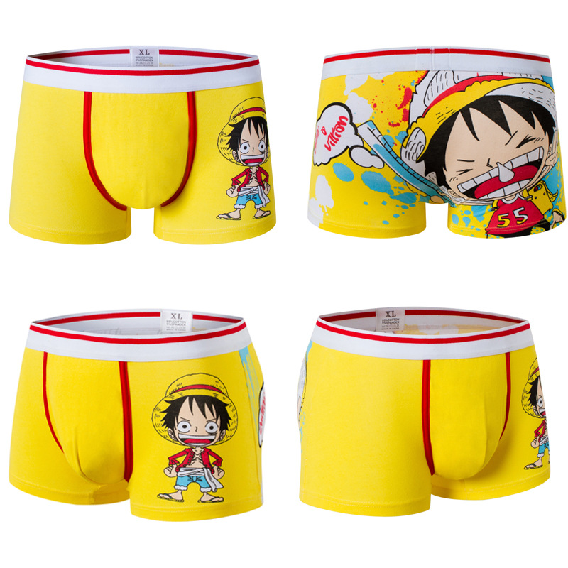 Bragas de Dragon Ball para hombre, Boxer de algodón con dibujos animados de Anime, ropa interior, Boxers, moda tejida, flexibilidad, calzoncillos con bolsa transpirable