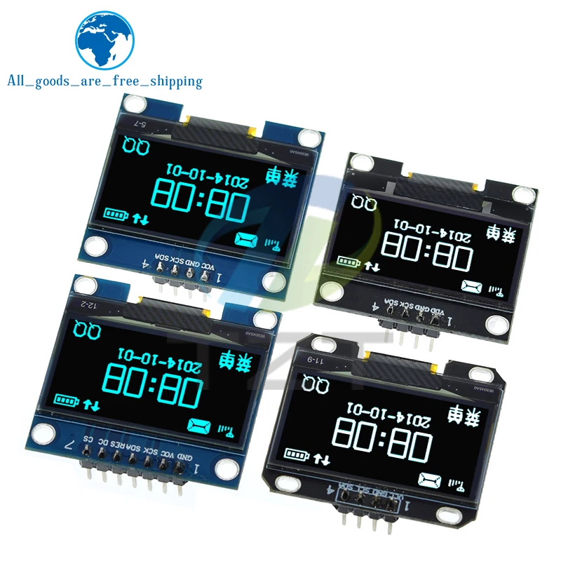 TZT 1.3 inch OLED module SPI/IIC I2C Communicate white/blue color 128X64 1.3 inch OLED LCD LED Display Module 1.3" OLED Module