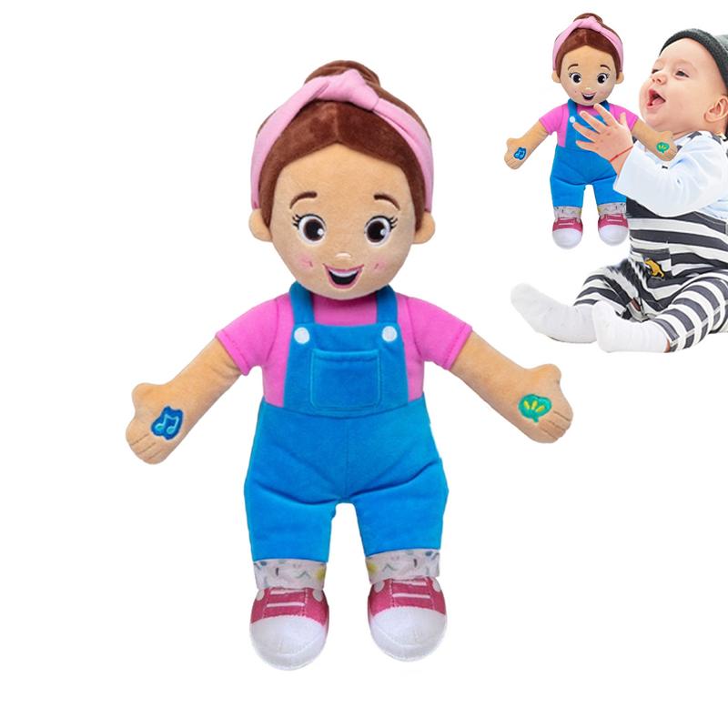 Desenhos animados ms rachel boneca brinquedos macio recheado falar cantando travesseiro bebê criança dormir boneca de pelúcia presentes de aniversário para meninas meninos