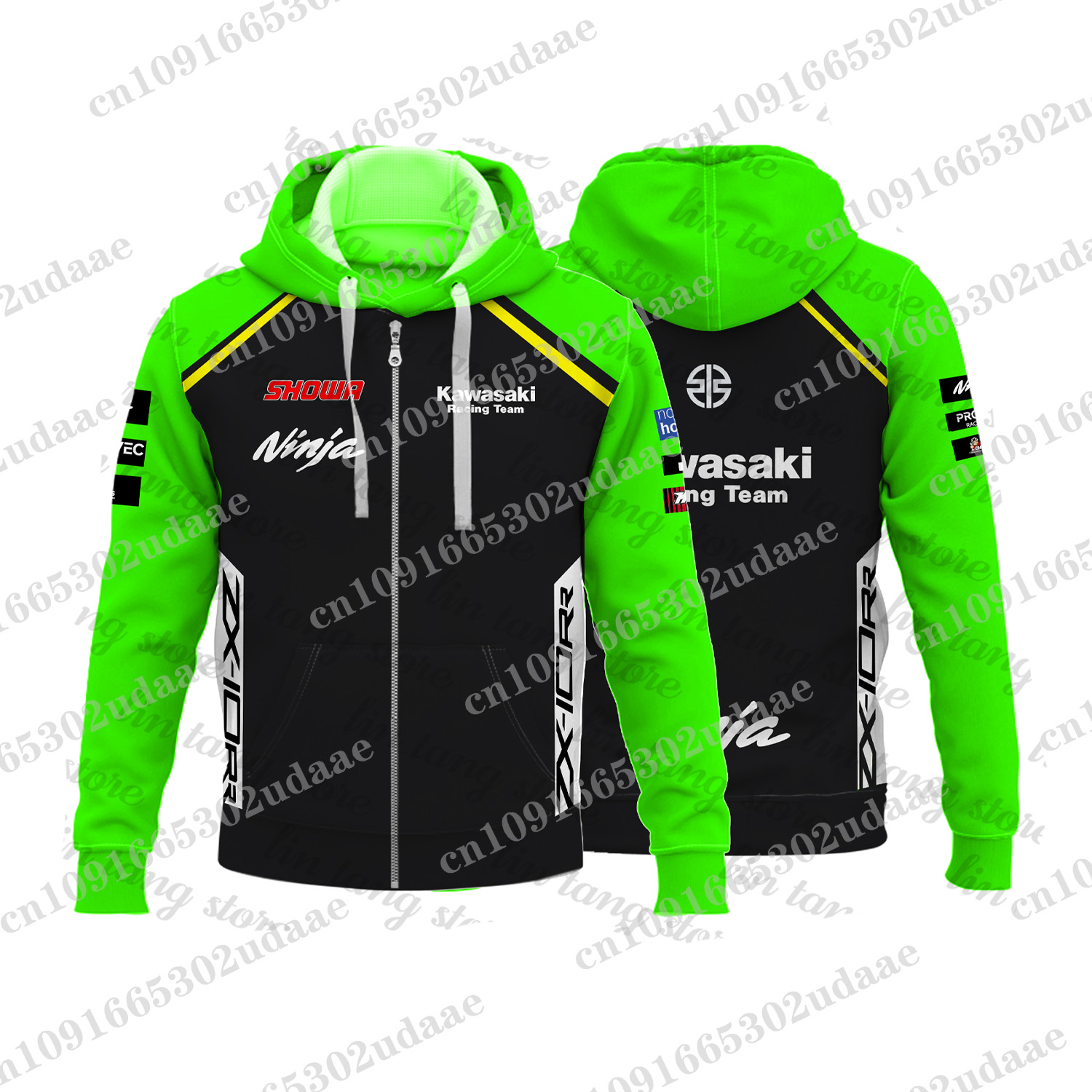 2024 New Kawasaki Racing Racing 매니아 남성 및 여성 후드 지퍼 후드티