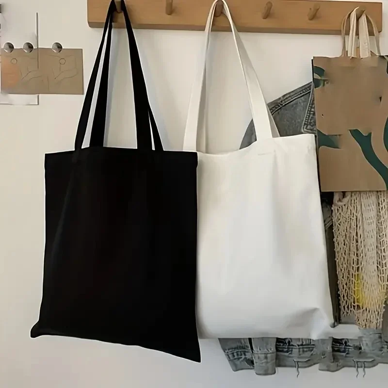 Bolso de compras de gran capacidad de lona de Color sólido Simple informal bolso de compras