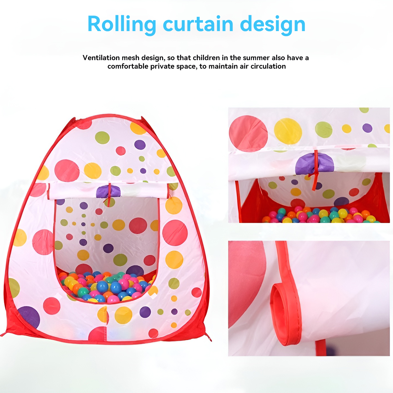 Barraca de jogo para áreas internas e externas, casa de brincar dobrável, piscina de bolinhas oceânicas, grande espaço