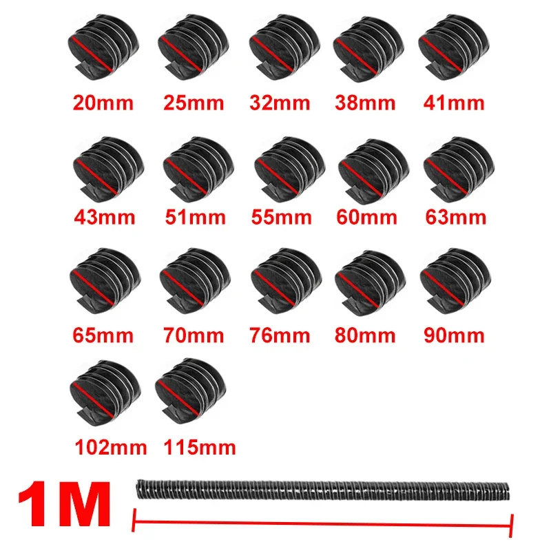 1 メートルユニバーサル車のボンネット吸気パイプエアダクトホースチューブ冷熱耐熱温度耐性フレキシブルパイプ ID:20-115mm