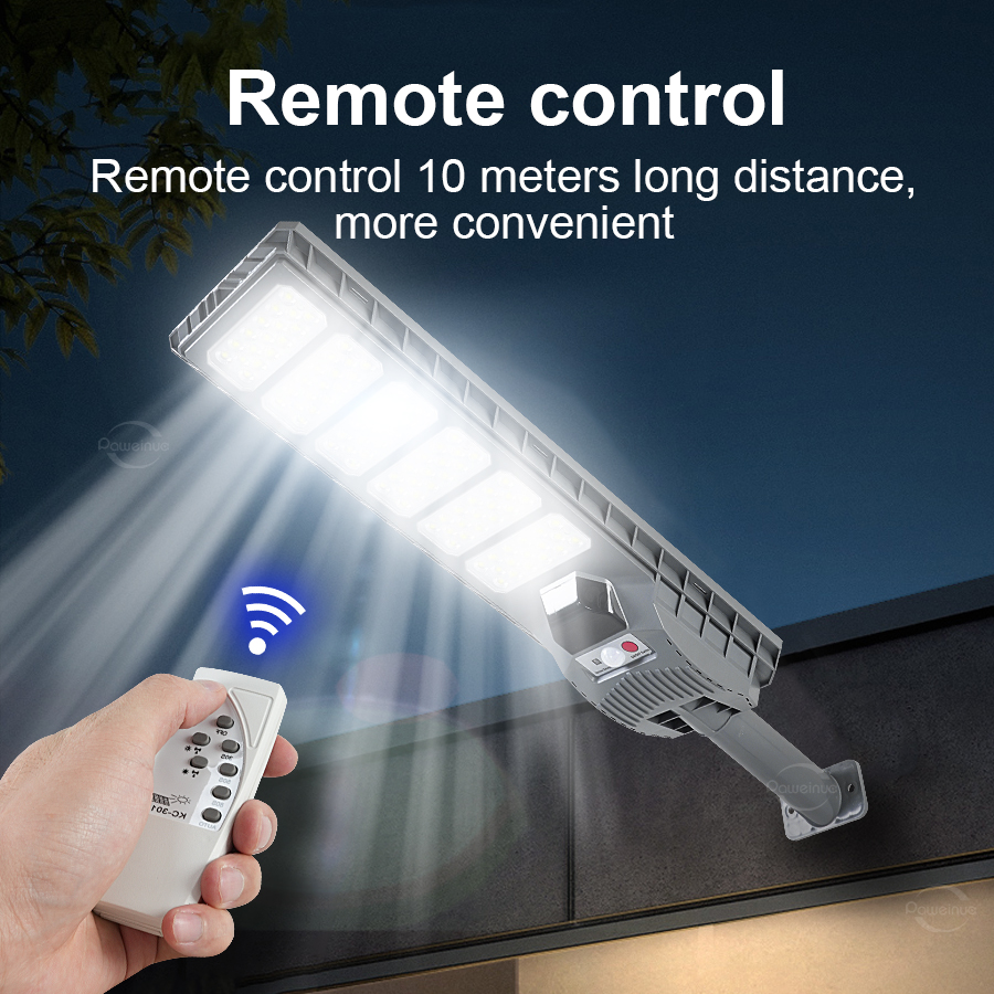 Solar Light with IR Sensor Remote Control IPX65 Waterproof 150° Wide Angle Detachable Design 10M Sensing 50% Efficient Charging