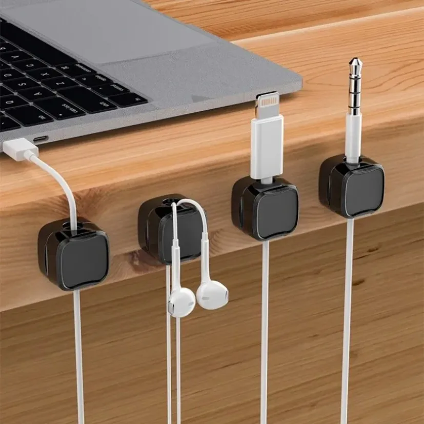 5/10 pezzi clip per cavi magnetici supporto per cavi liscio e regolabile sotto la scrivania gestione dei cavi supporto per organizer per cavi