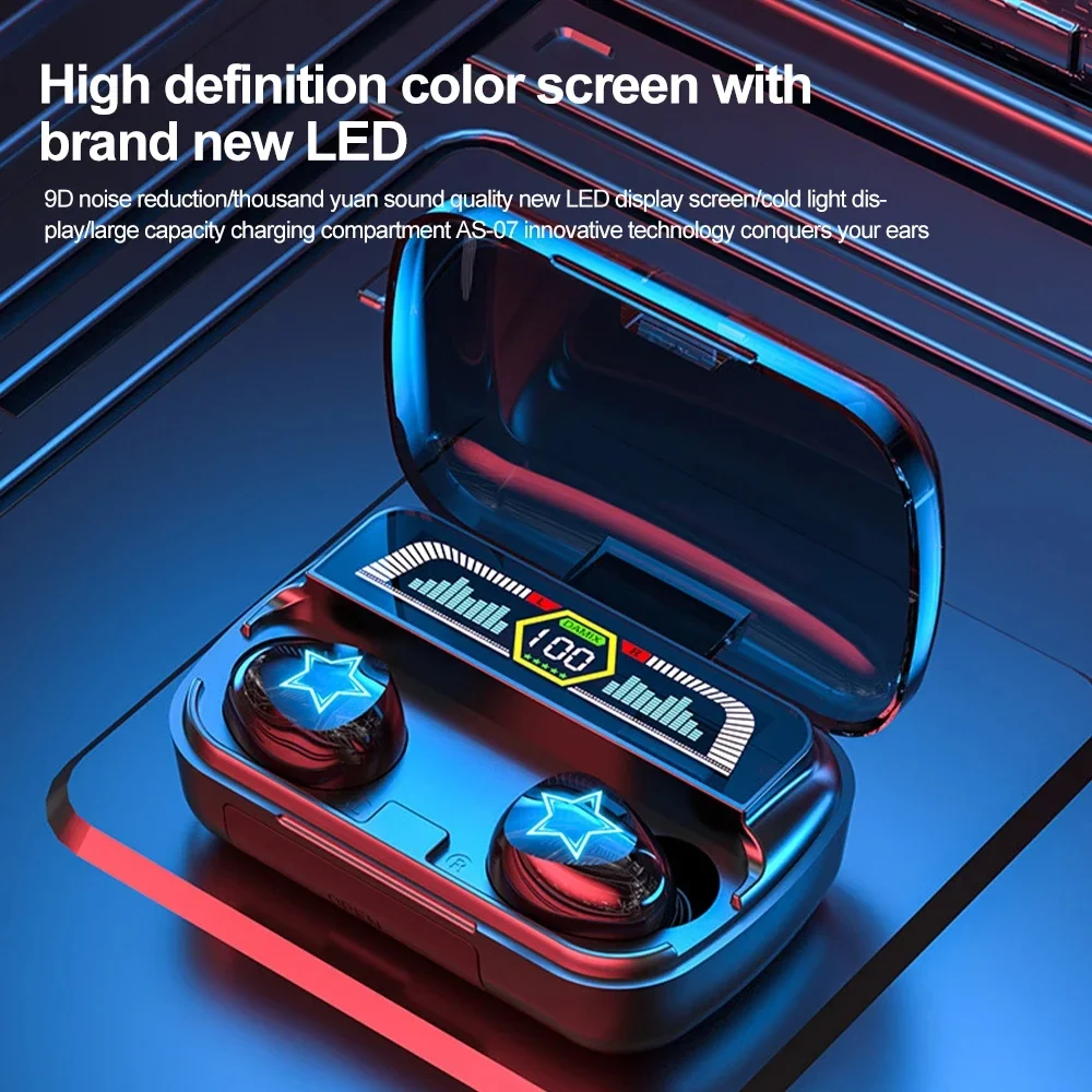 Fones de ouvido sem fio bluetooth tws com microfone estéreo esporte intra-auricular controle de toque longa espera hd chamada fones de ouvido jogo