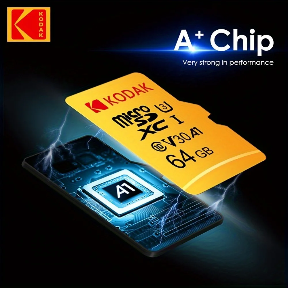 Kodak 32GB-256GB MicroSDCC Memory Card - U3, 4K, A1, UHS-I, C10, TF Memory Cards for Cameras, Smartphones, and Tablets