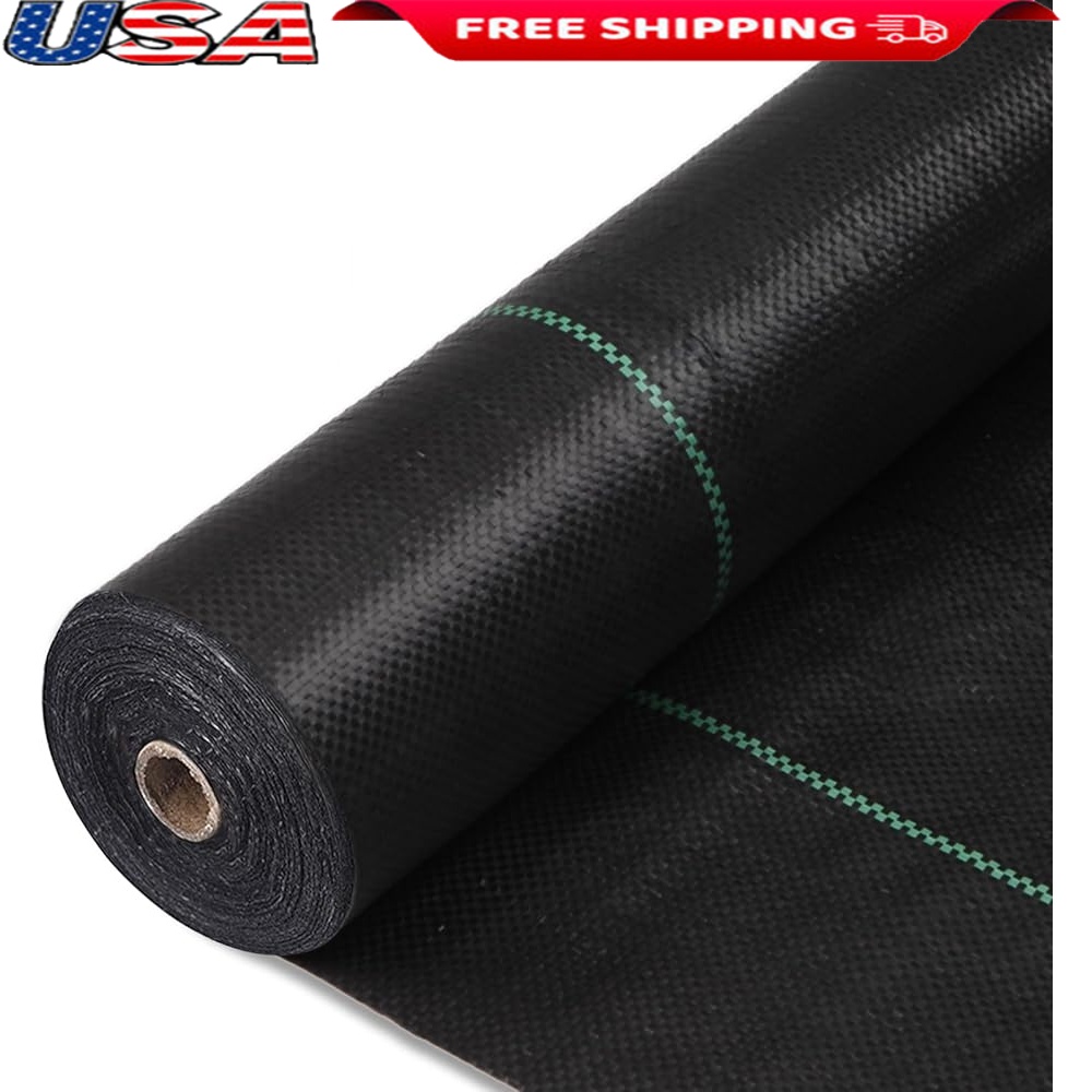 2PCS Heavy Duty Weed Barrier Landscape Fabric Ground Cover Mat Gardening Ground Control Woven Garden Cloth UV Resistant Durable