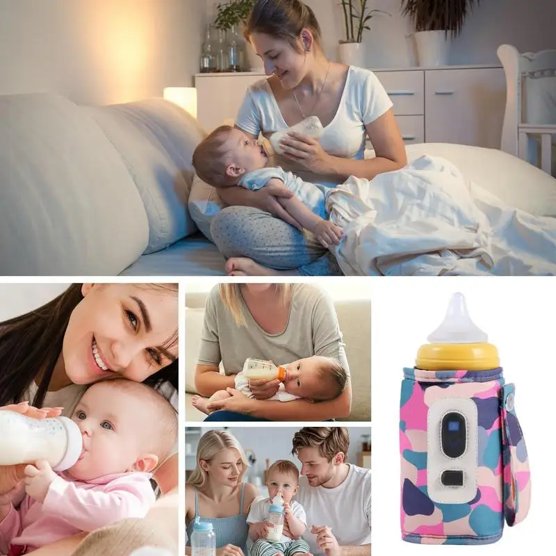 Carro aquecedor de garrafa de bebê termostato aquecimento rápido leite bebida calor keeper com display temperatura para viagens acampamento