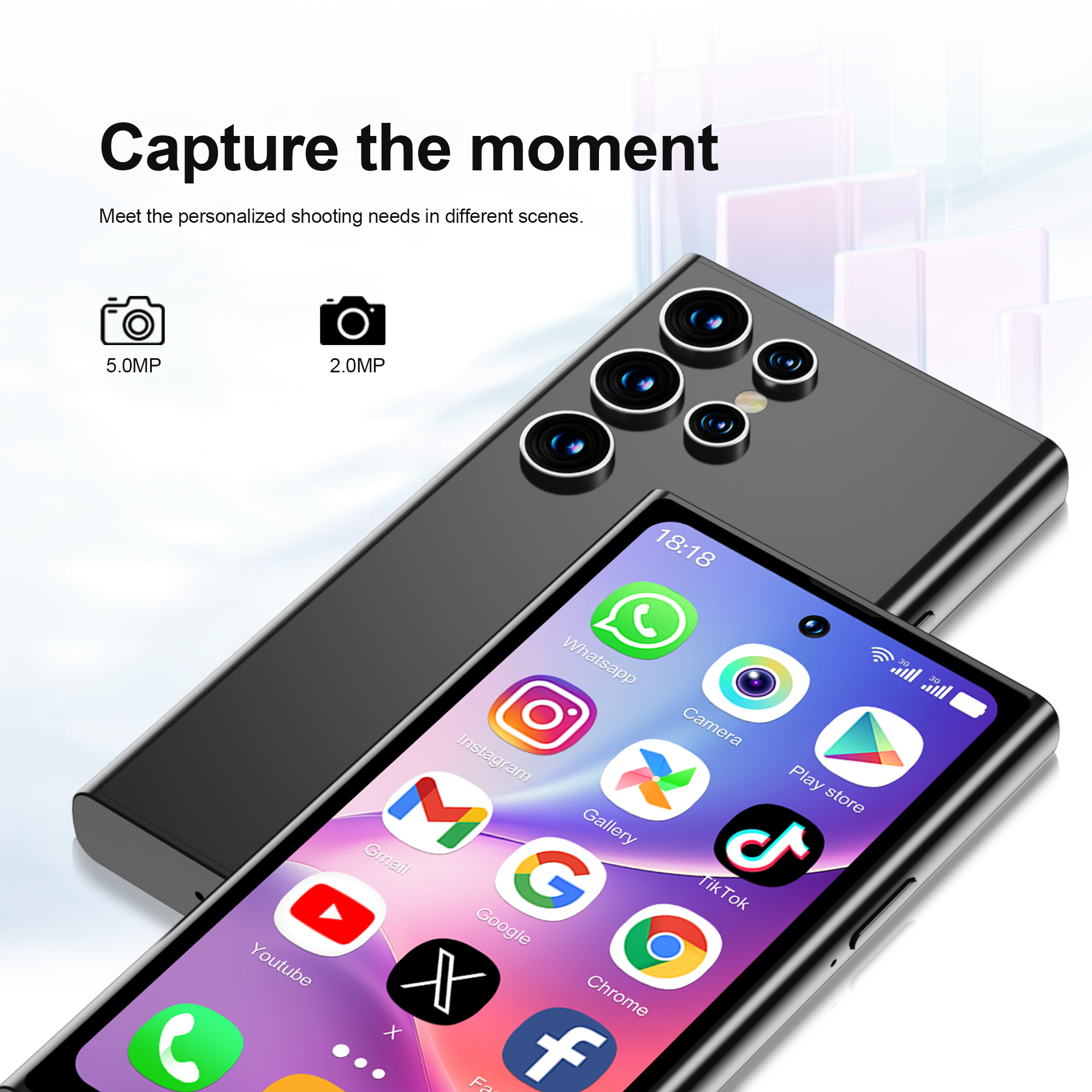 SERVO -Mini Smartphone Android S27, Petit Smartphone, 3G, WCDMA, 16 Go, Dean Play, PRWiFi, Déverrouillage du visage, 4.0 ", Téléphone portable mignon, Touristes, EpiStandby