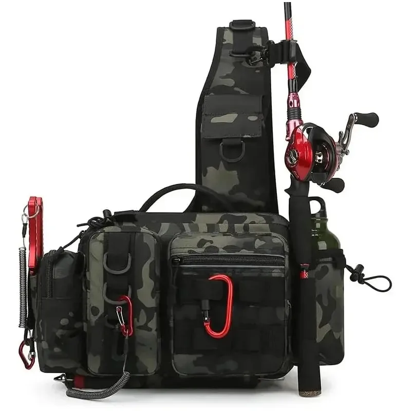 Borsa per esche Marsupio Borsa a tracolla singola Borsa a tracolla Borsa per canna da pesca Scatola per esche Borsa per attrezzi da pesca Nuova grande capacità