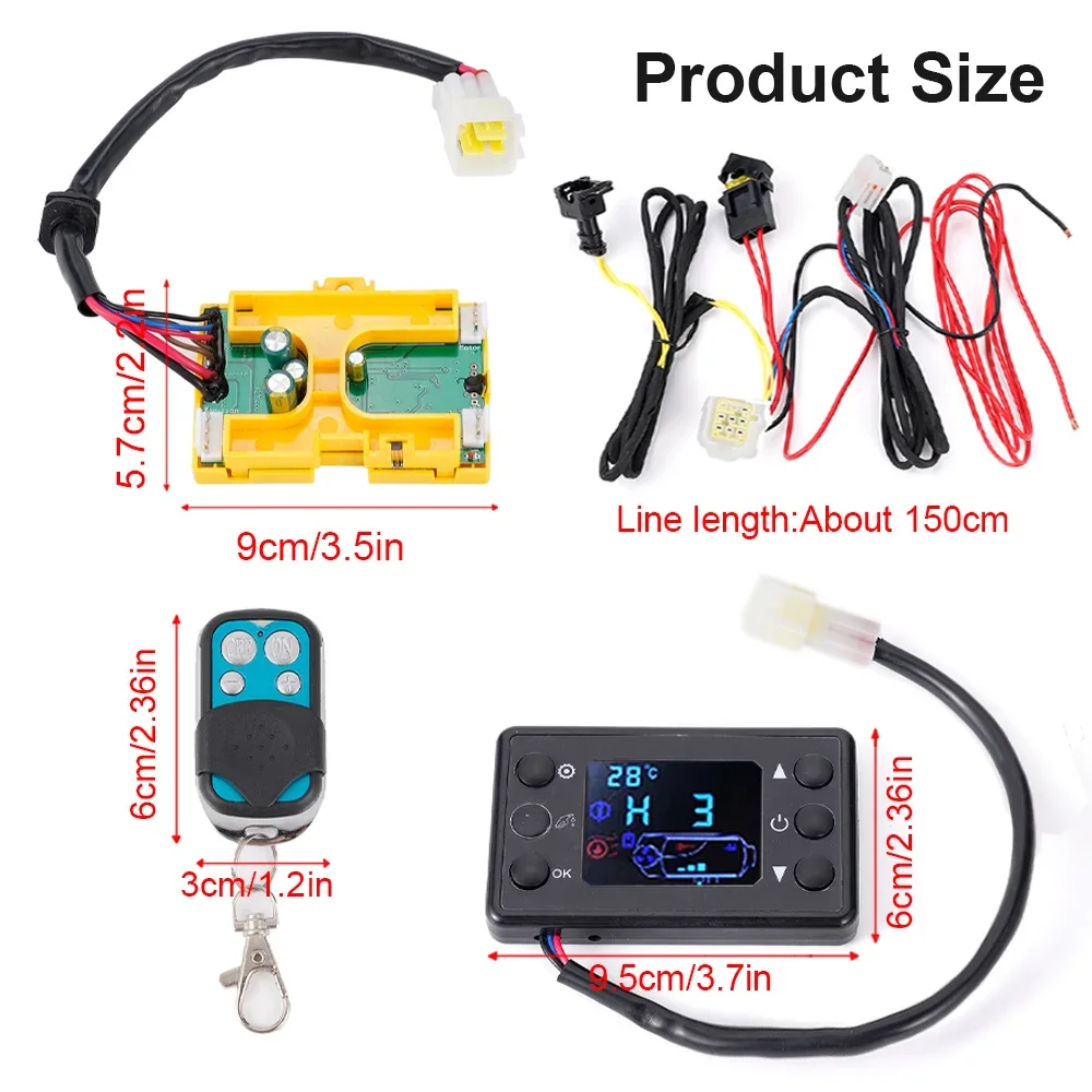 Calentador diésel de aire Universal para coche, interruptor LCD de Control de arnés de cables, placa base, 12V