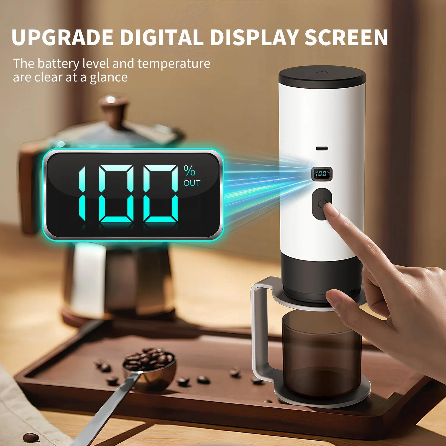 Macchina per caffè espresso portatile 3 in 1 da 20 bar per auto, casa, campeggio, viaggi, capsula, riscaldatore automatico, caffettiera